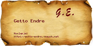 Getto Endre névjegykártya