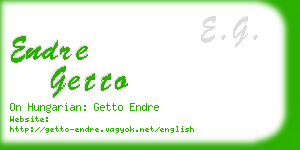 endre getto business card